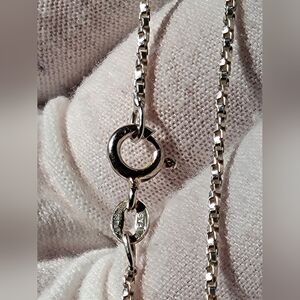 24' Rare Vintage Twisted Box Necklace / Chain - Solid 925 sterling silver